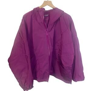Halfdays Douglas Packable Windbreaker Jacket Magenta Plus Size Sz 2X